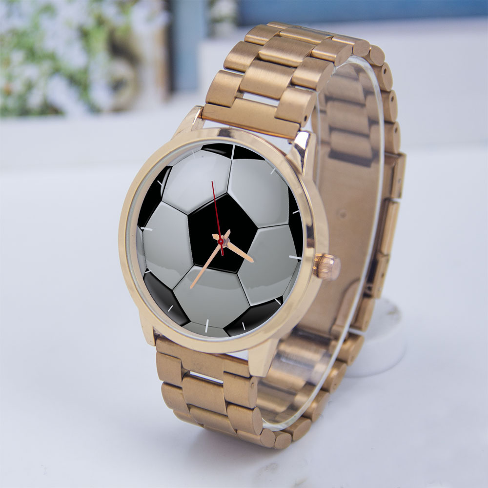 Gold Plated Jewelry - Voetbal Voetbal Ontwerp Fans Zilver Herenhorloge
