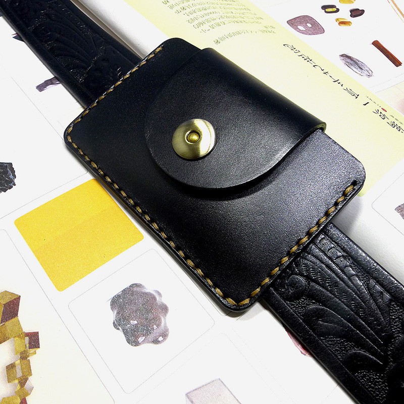 Leather Wallet Men - Blongk Ultra Dunne Taille Tas Echt