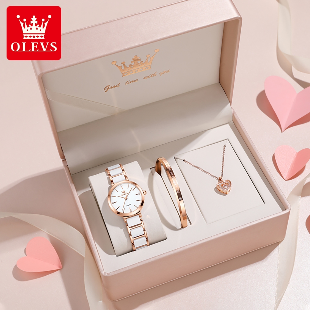Luxury Gift Set - OLEVS Dameshorloge 5877 Luxe Elegant Quartz