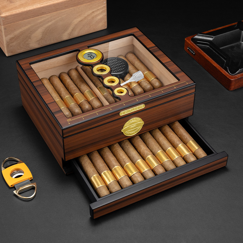 Luxury Gift Set - Luxe houten sigaren humidor doos, handgemaakt
