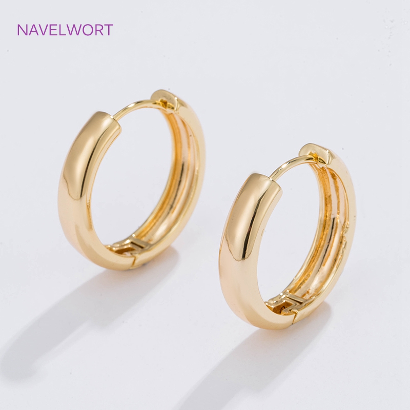 Gold Plated Jewelry - 6 maten vergulde cirkelvormige oorringen vrouwelijk