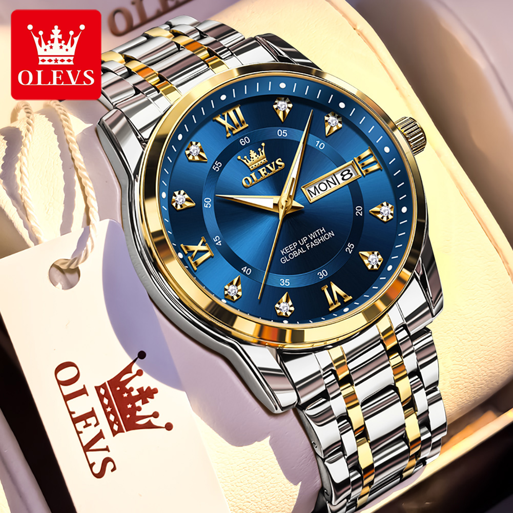 Luxury Watch Men - OLEVS merk mode herenhorloges roestvrij staal
