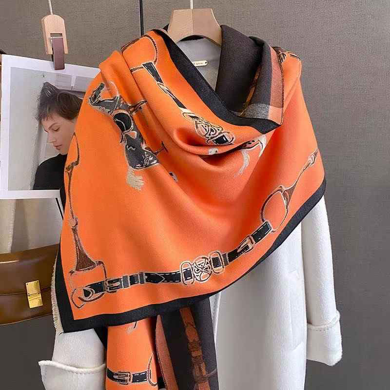 Cashmere Scarf - Retro Rider Horse Imitatie Kasjmier Sjaal