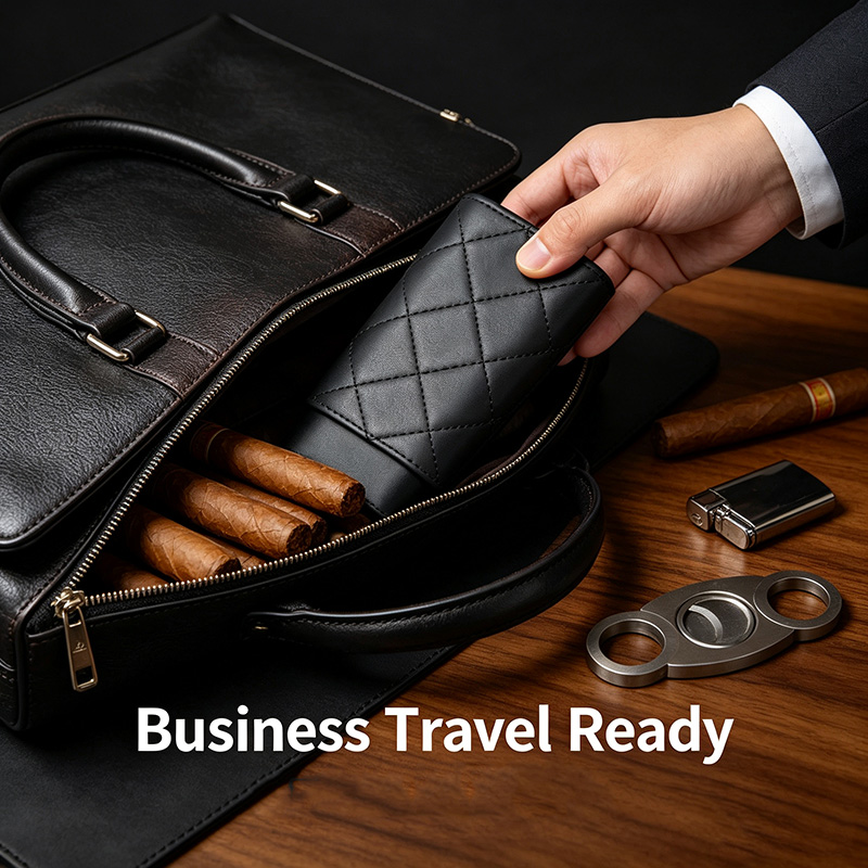 Premium Cigar Case - Grote sigarenkist van premium PU leer,