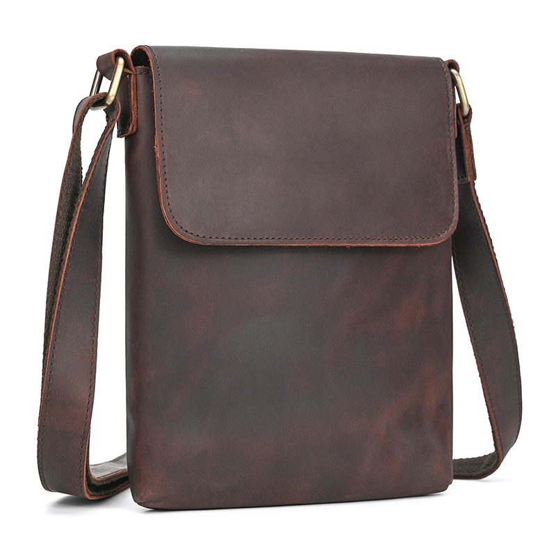 Leather Wallet Men - Kleine schoudertassen van echt leer, crossbodytassen
