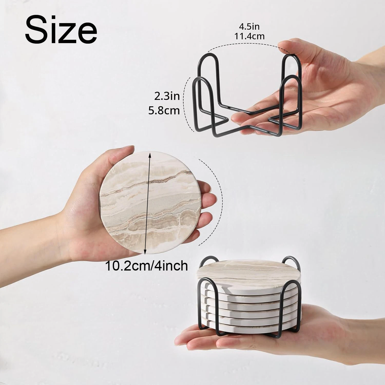 6-delige drankonderzetterset m - Marble Coaster Set recensie en prijs