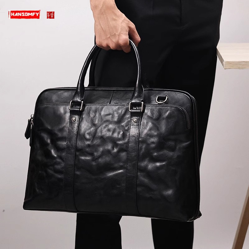 2025 Nieuwe Lederen Heren Hand - Leather Briefcase recensie en prijs