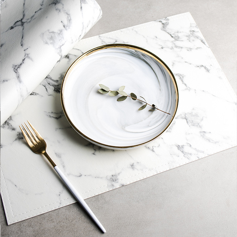 Luxe PU warmte-isolatie servie - Marble Coaster Set recensie en prijs