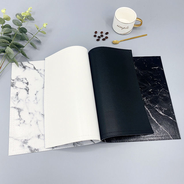 Luxe PU warmte-isolatie servie - Marble Coaster Set recensie en prijs