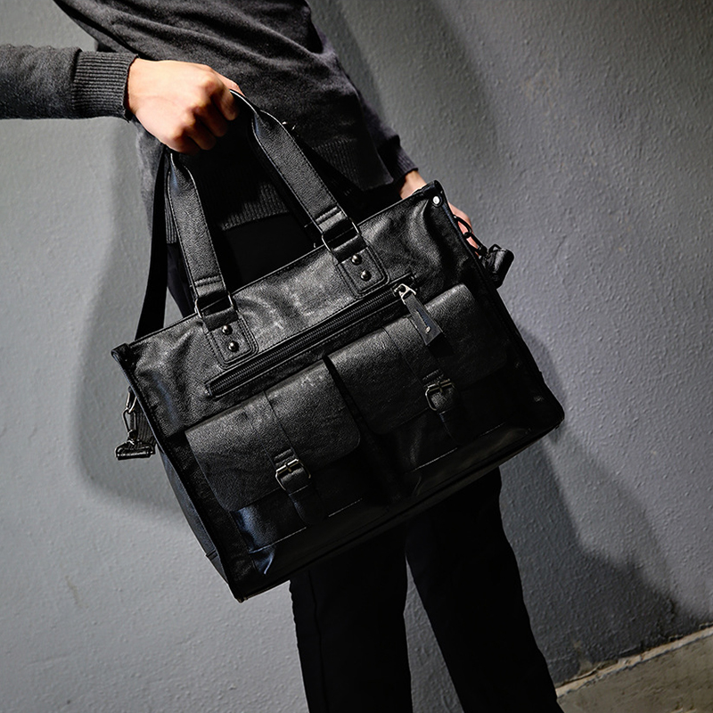 PU lederen schoudertas vintage - Leather Briefcase recensie en prijs