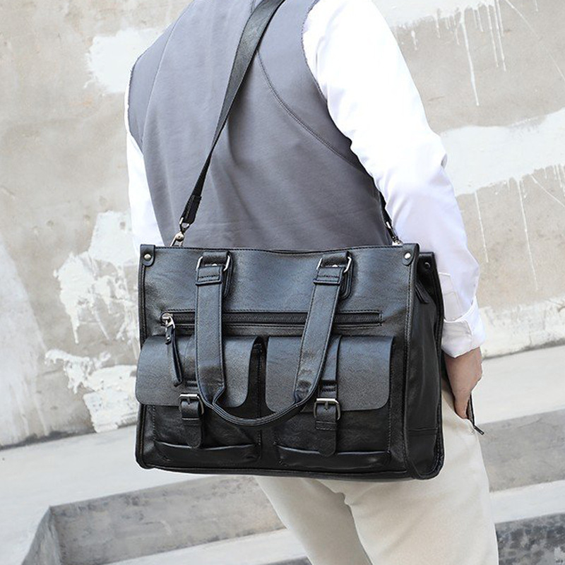 PU lederen schoudertas vintage - Leather Briefcase recensie en prijs