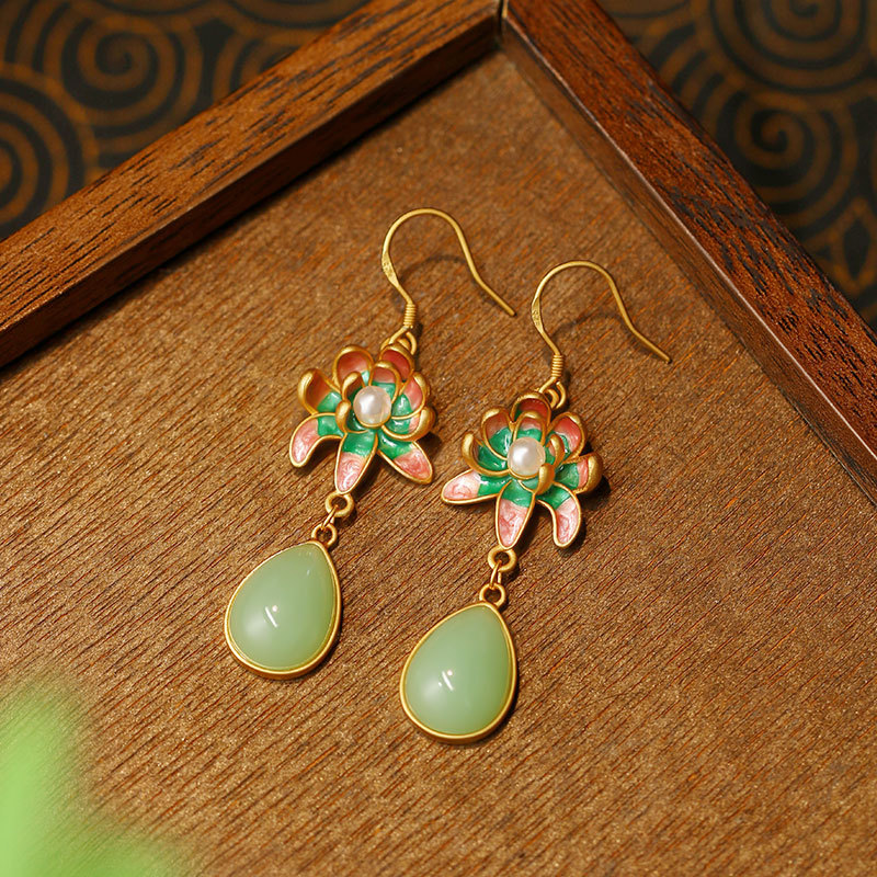 Groene natuurlijke jade oorbel - Gold Plated Jewelry recensie en prijs