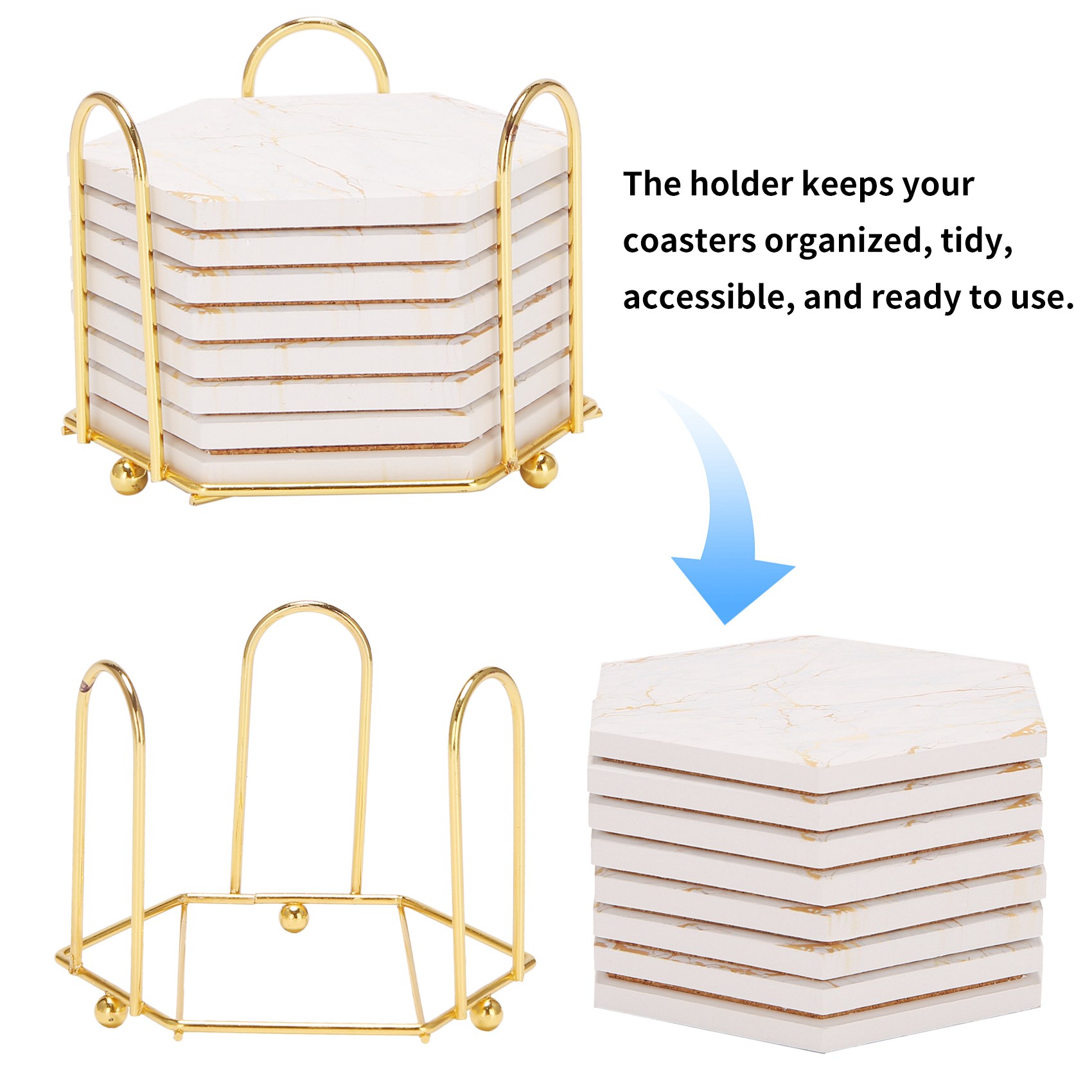 8 PC-onderzetters voor drankje - Marble Coaster Set recensie en prijs