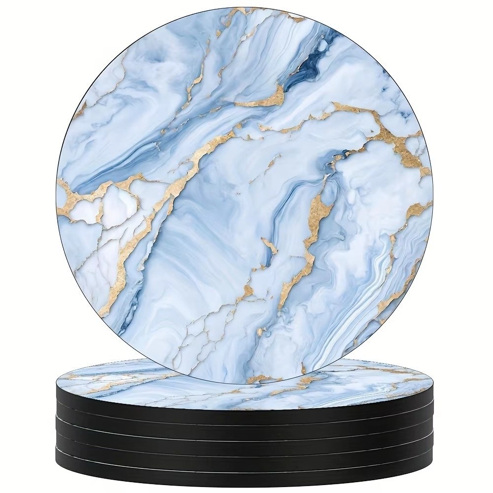 6-delige set 4 inch houten ond - Marble Coaster Set recensie en prijs