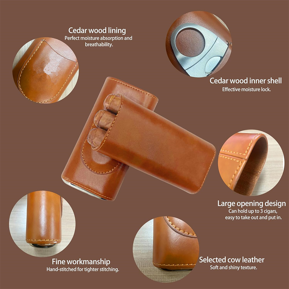 LMETJMA 3-vingerige lederen si - Premium Cigar Case recensie en prijs