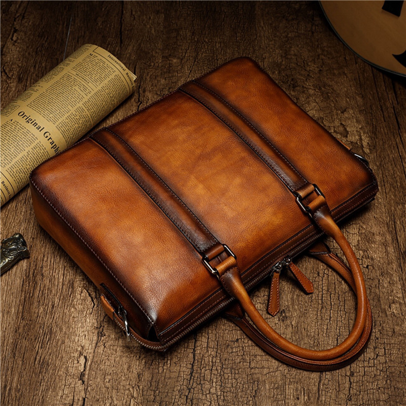 YETTIES Business Aktetas van V - Leather Briefcase recensie en prijs