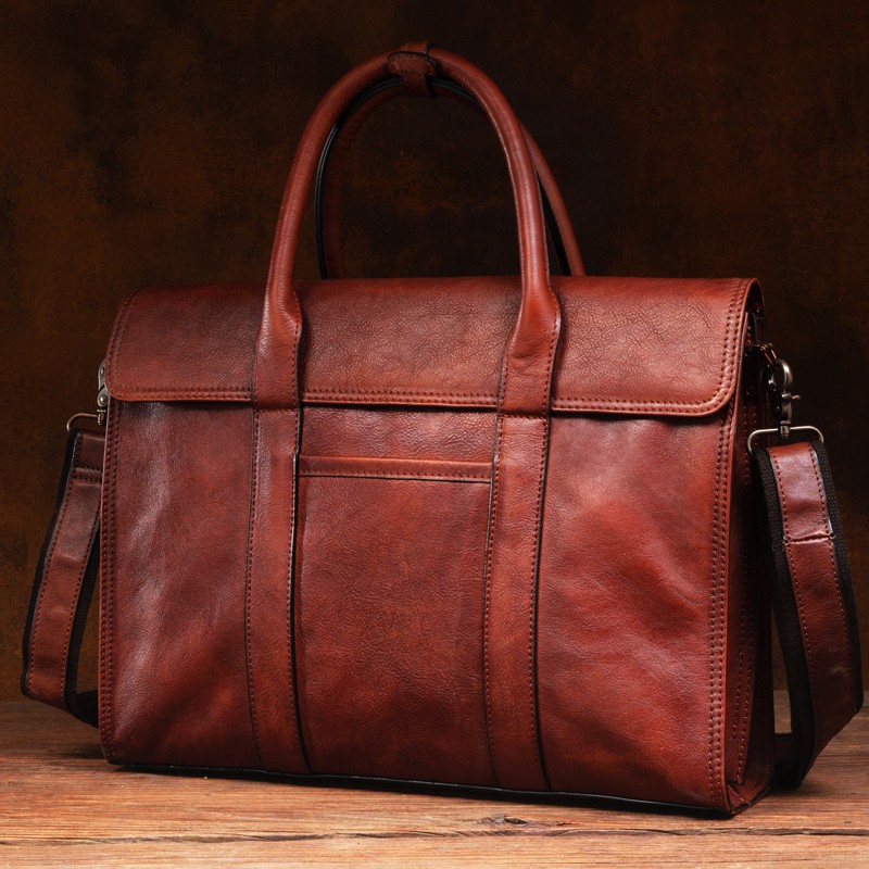 Plantaardig gelooid leren hand - Leather Briefcase recensie en prijs