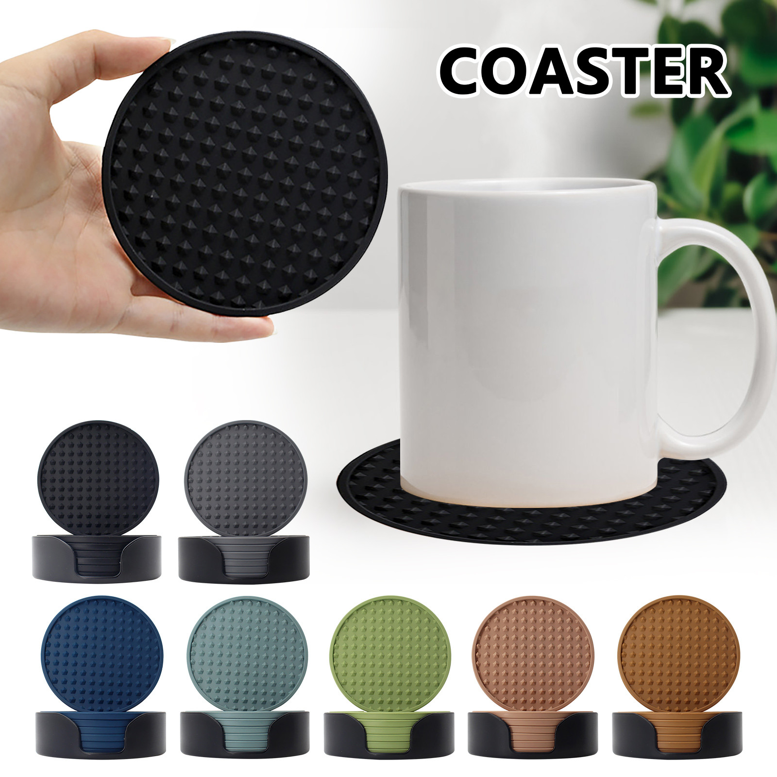 6 Stuks Antislip Siliconen Dri - Marble Coaster Set recensie en prijs