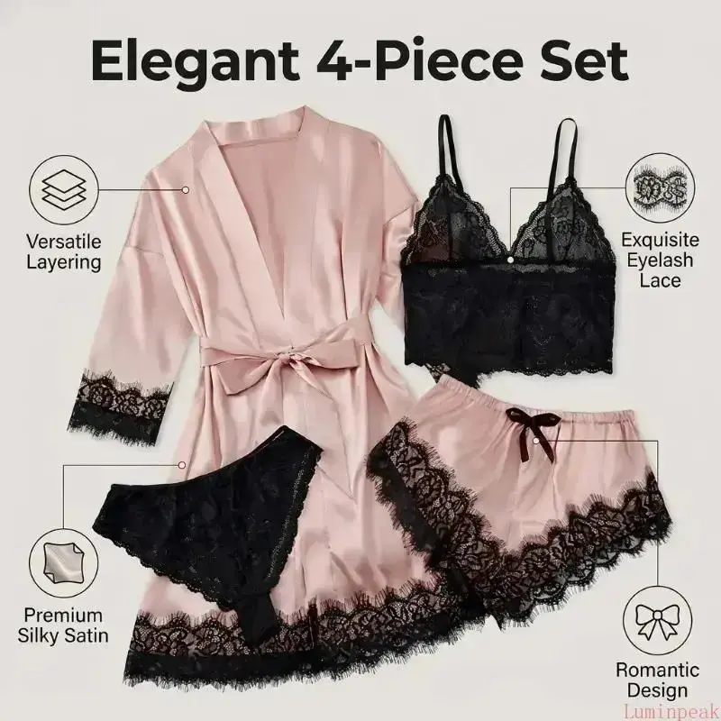 Damespyjama's van satijn, best - Luxury Gift Set recensie en prijs