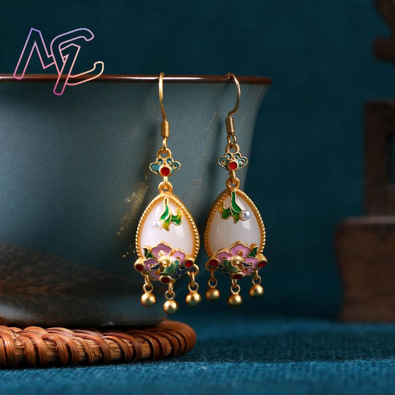 Natuurlijke Jade Bloem Oorbell - Gold Plated Jewelry recensie en prijs