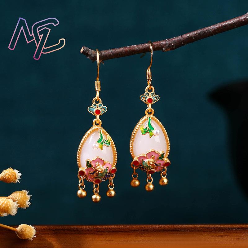 Natuurlijke Jade Bloem Oorbell - Gold Plated Jewelry recensie en prijs