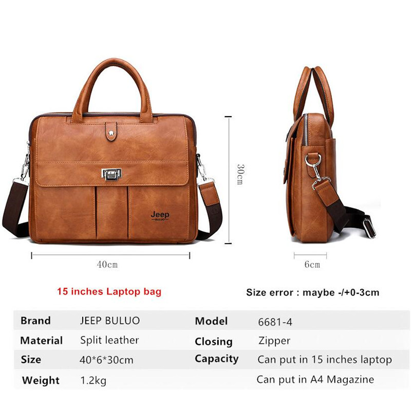 Jeep Buluo leren aktetas voor  - Leather Briefcase recensie en prijs