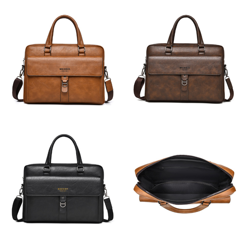 Vintage donkerbruine PU ledere - Leather Briefcase recensie en prijs