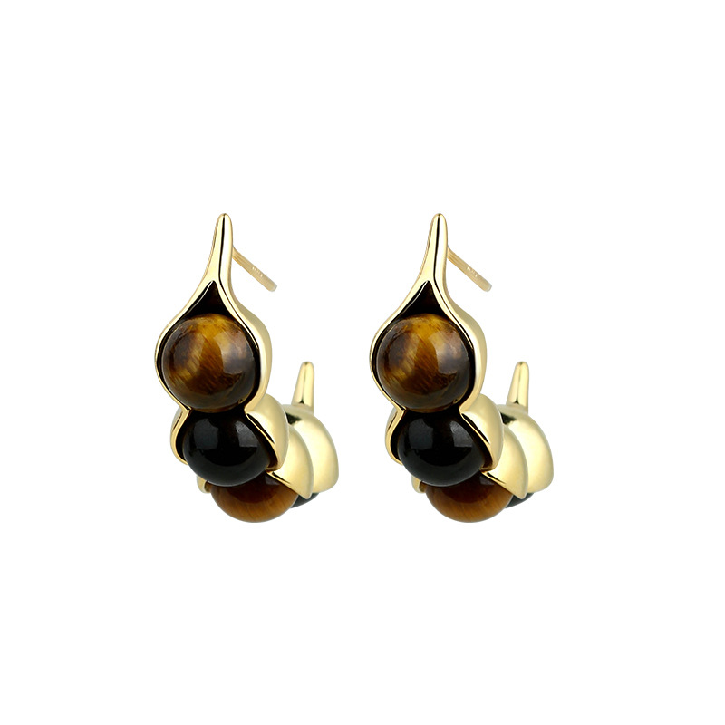 Tiger Eye Pod Oorbellen Edelst - Gold Plated Jewelry recensie en prijs
